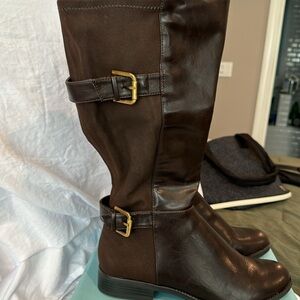 NWB Life Stride wide shaft brown boots size 10